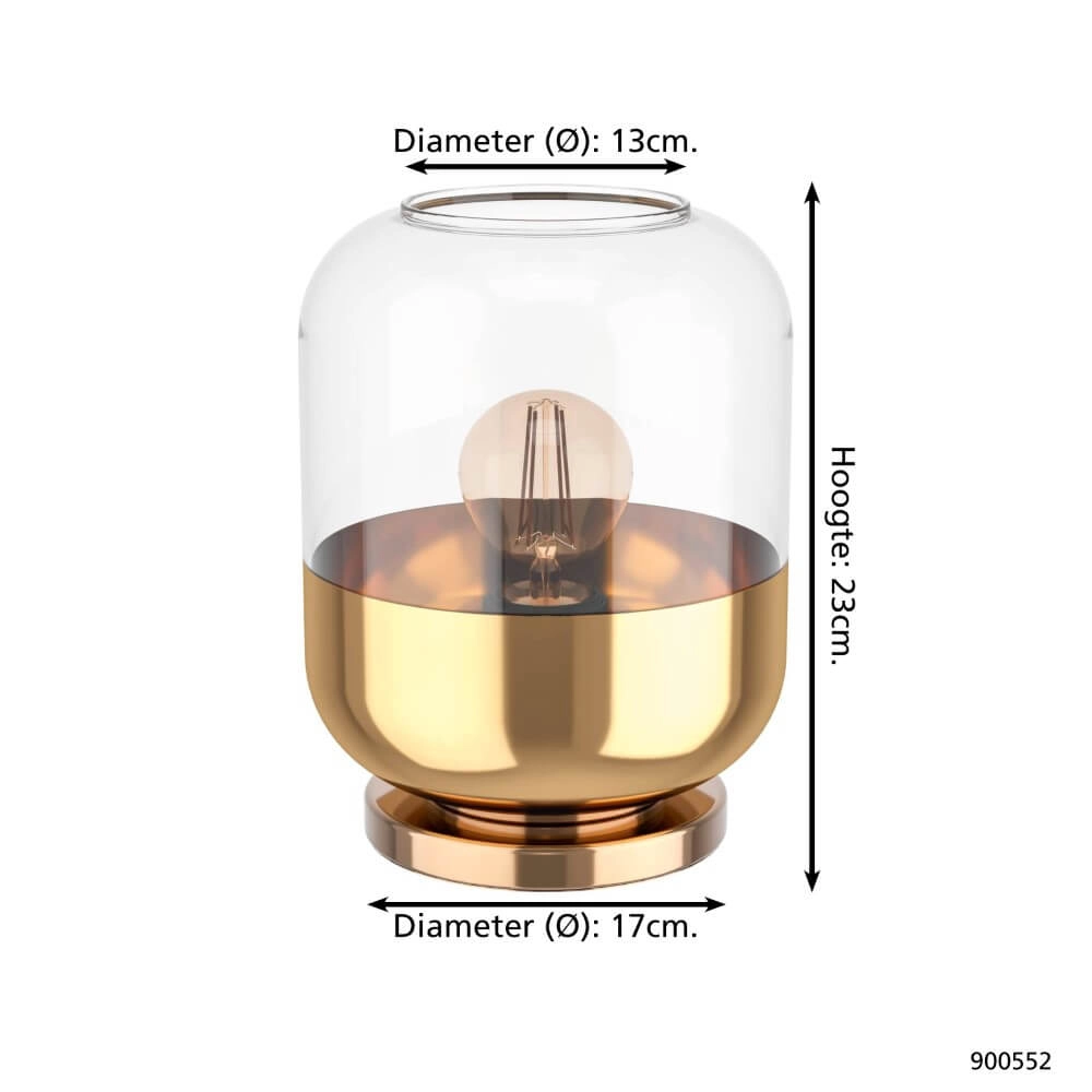 Lampe de table dorée Maryvilla avec du verre Eglo 9008606244577