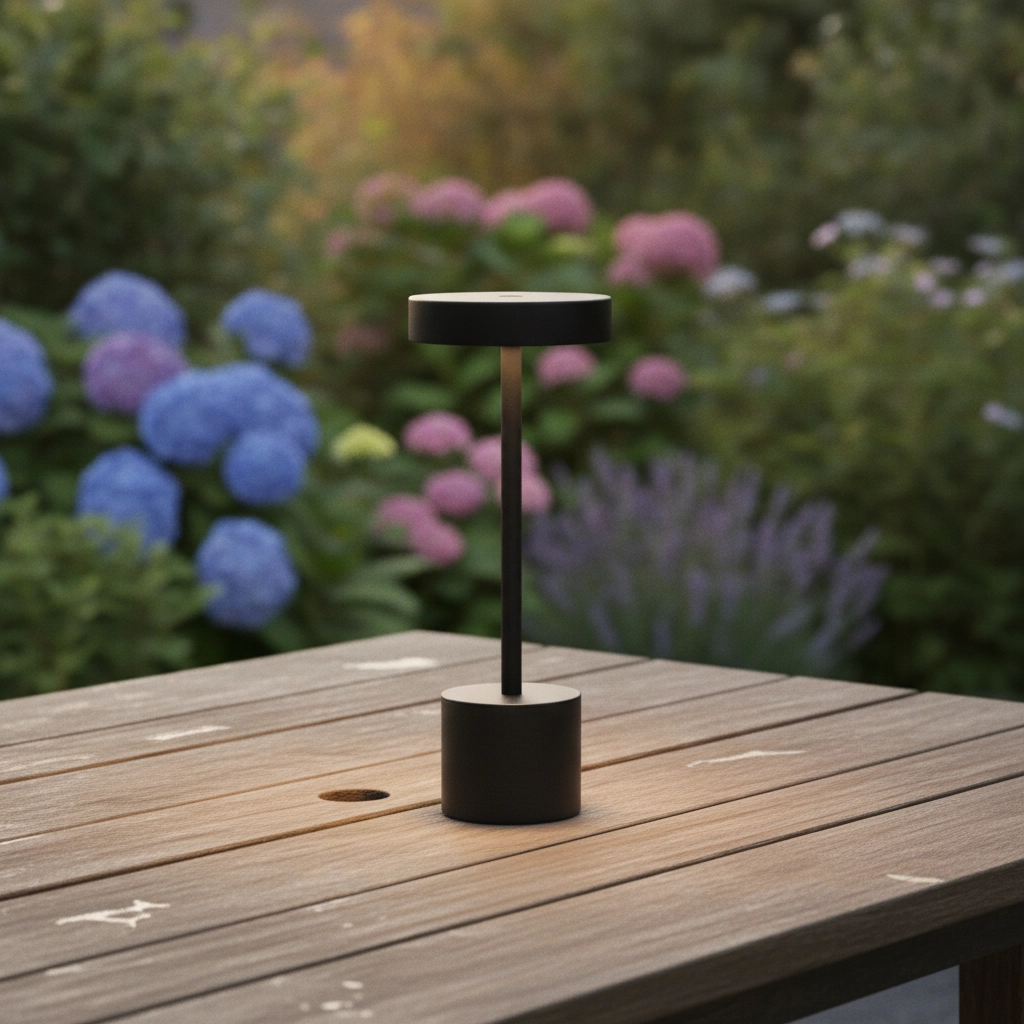 Lampe de table design Fumo Noir rechargeable