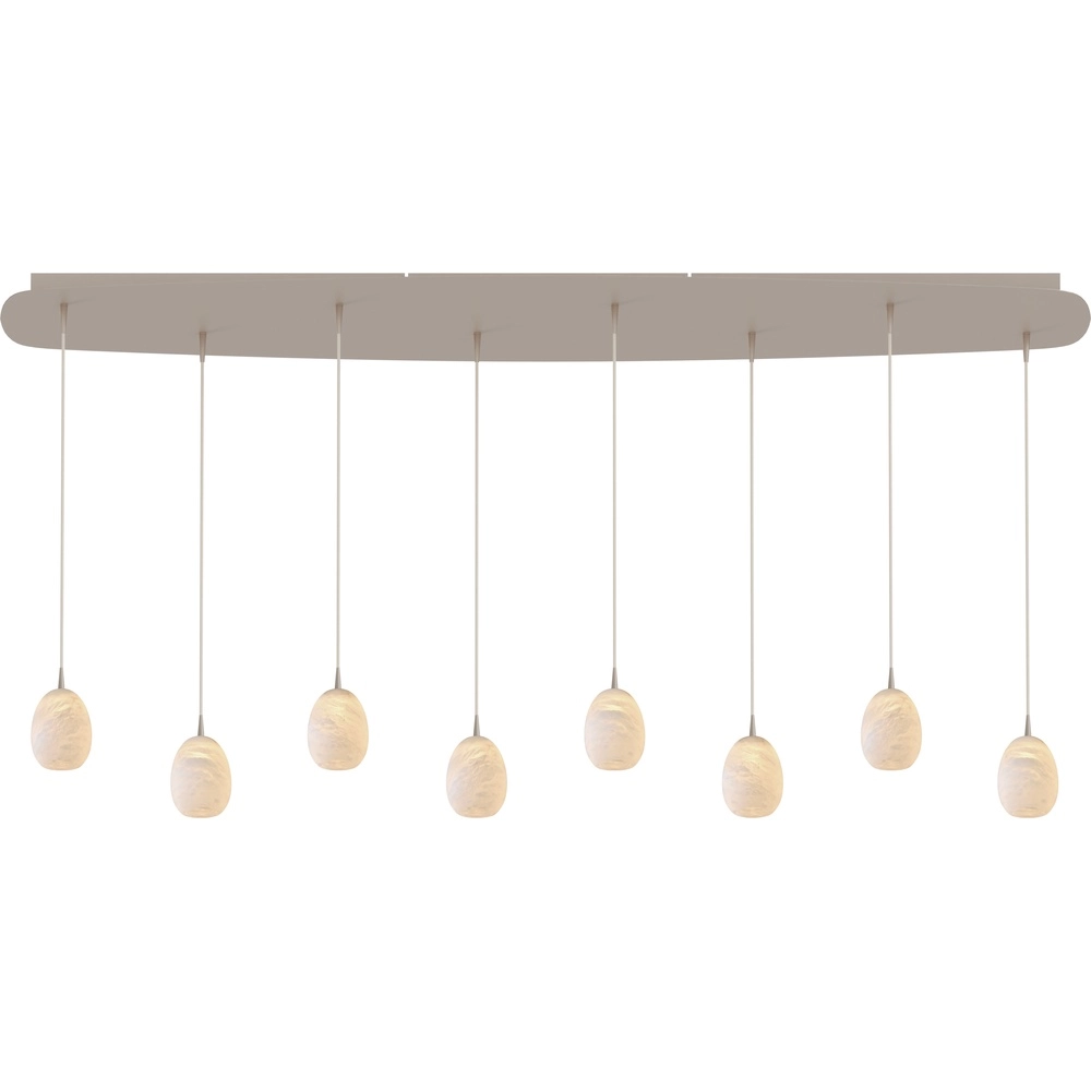 Lampe suspendue ovale Alta Terra beige à 8 tons clairs