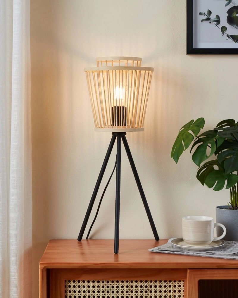 Lampe de table en bois Hykeham 57 cm de haut Eglo 9002759438548