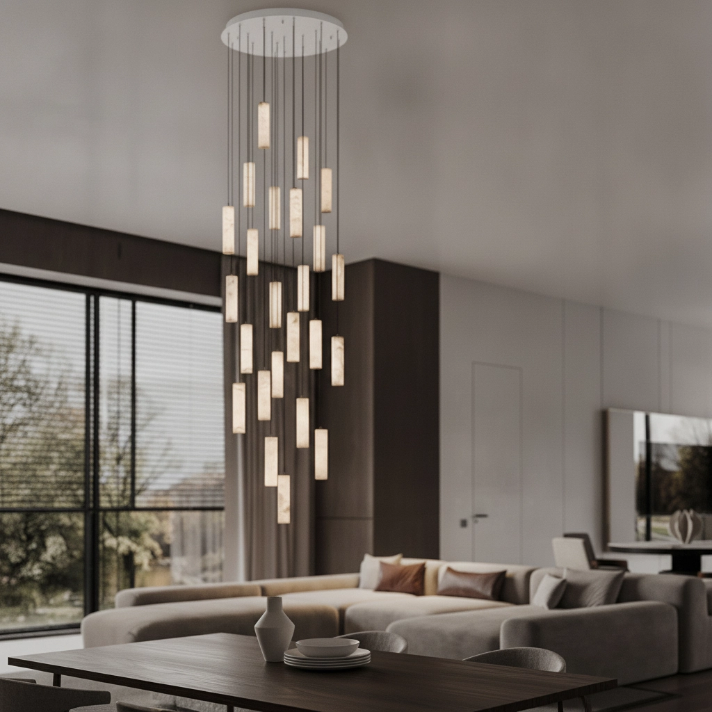 Lampe suspendue Diletto Or avec 24 lumières blanches