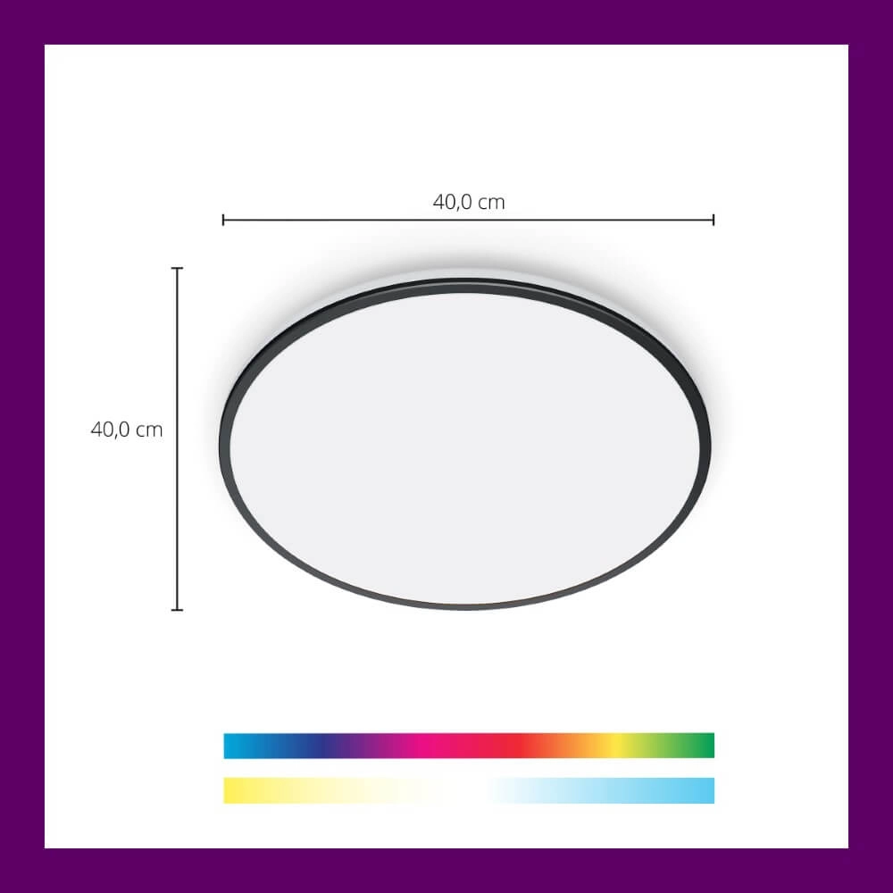 Plafonnier intelligent Rune Ø 40cm - noir WiZ 8719514554290