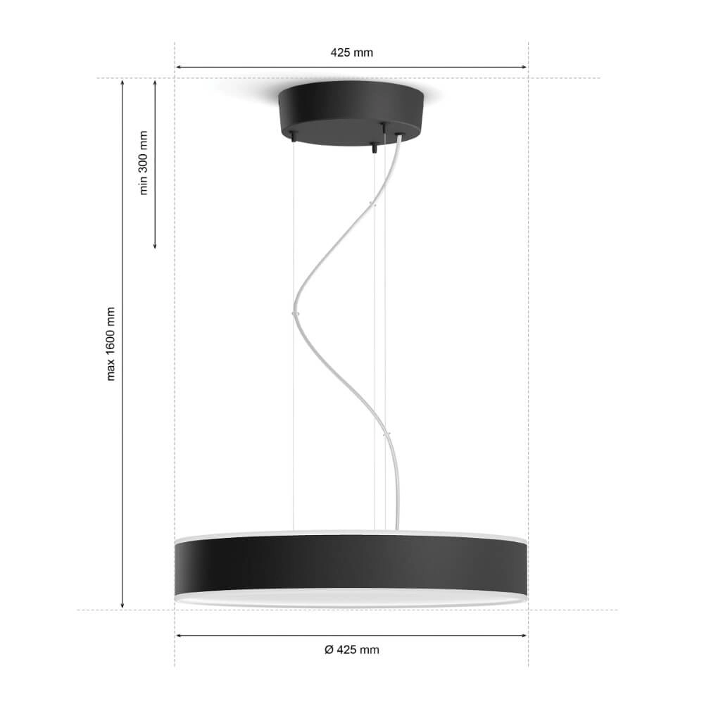 Lampe suspendue Hue Enrave - White Ambiance Ø 42,5 cm noir Philips 8718696176580