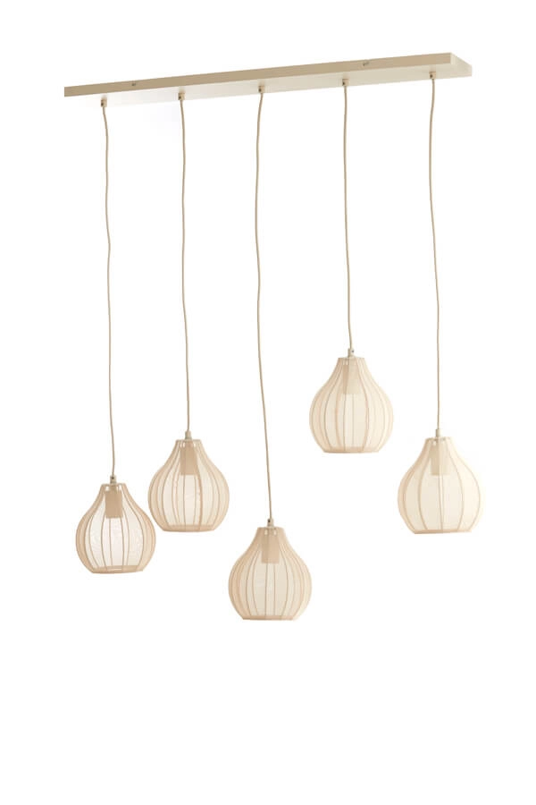 Suspension crème Elati 5 lumières 100cm Light & Living 8717807702786
