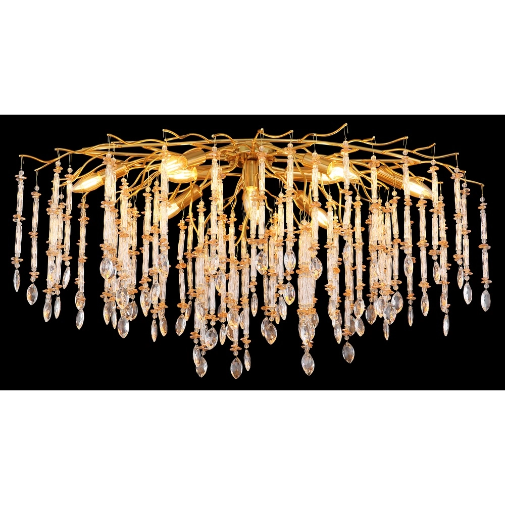 Lampe de plafond Gloria 100 cm d’or Globo 9007371575985