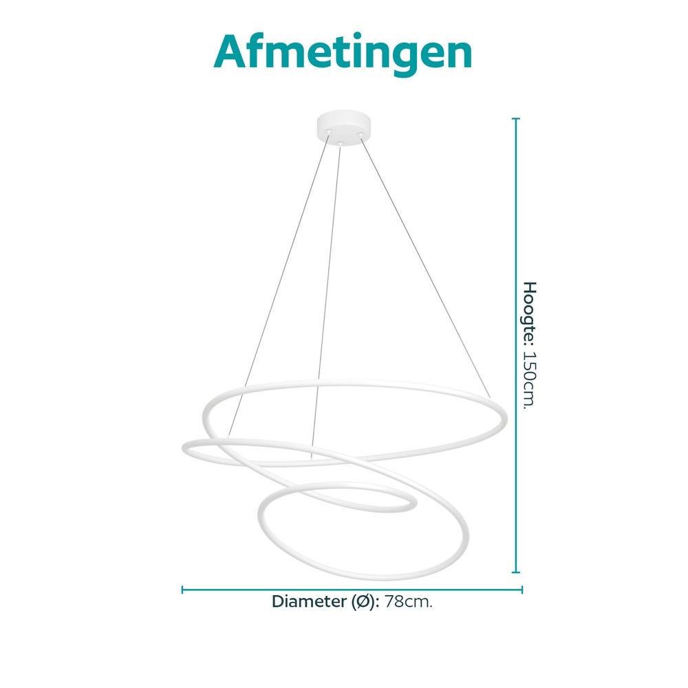Lampe pendante moderne Racale Ø 78cm blanc Eglo 9008606391431