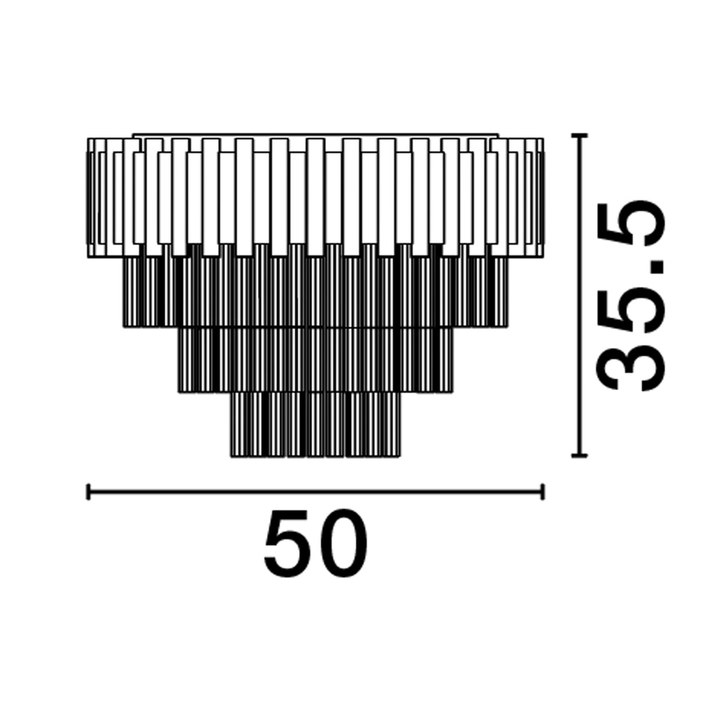 Plafonnier Magnolia or avec cristal Ø 50cm Lyora 5212017435002