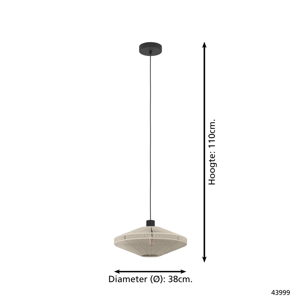 Lampe suspendue à corde Midsumer Ø 38cm Eglo 9002759439996