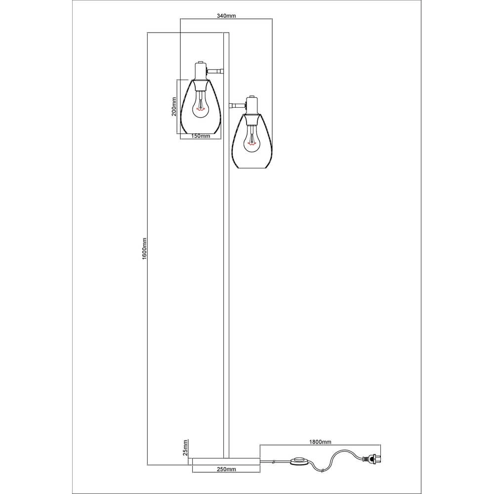 Lampadaire Fanni Double noir Globo 9007371439799