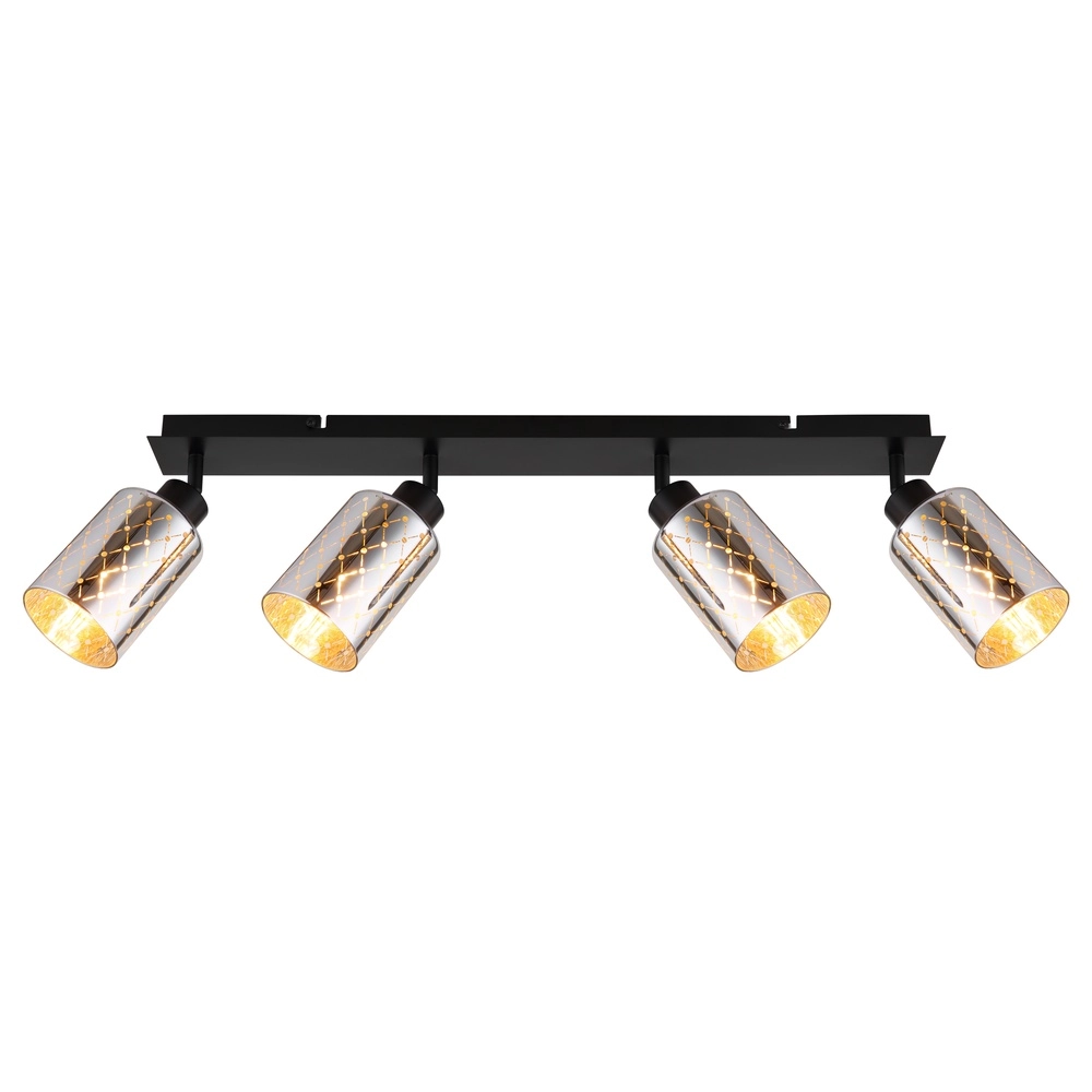 Lampe de plafond à design Alonso Noir à 4 lumières Globo 9007371572250
