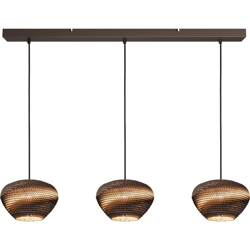 Pensez à une lampe pendante en papier Cartone 3x Ø24cm