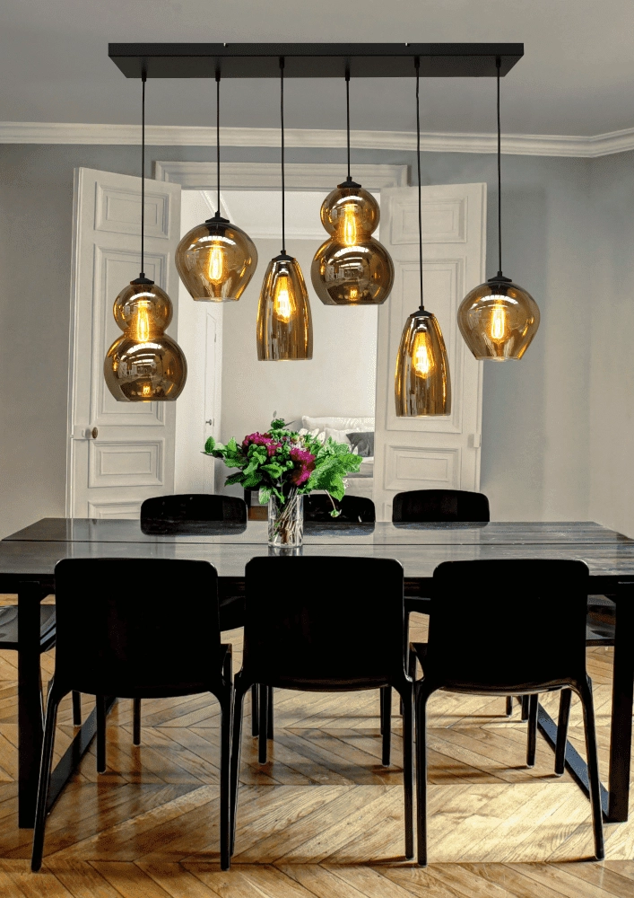 Suspension de salle à manger en verre Quinto 6 Masterlight 8718121216461