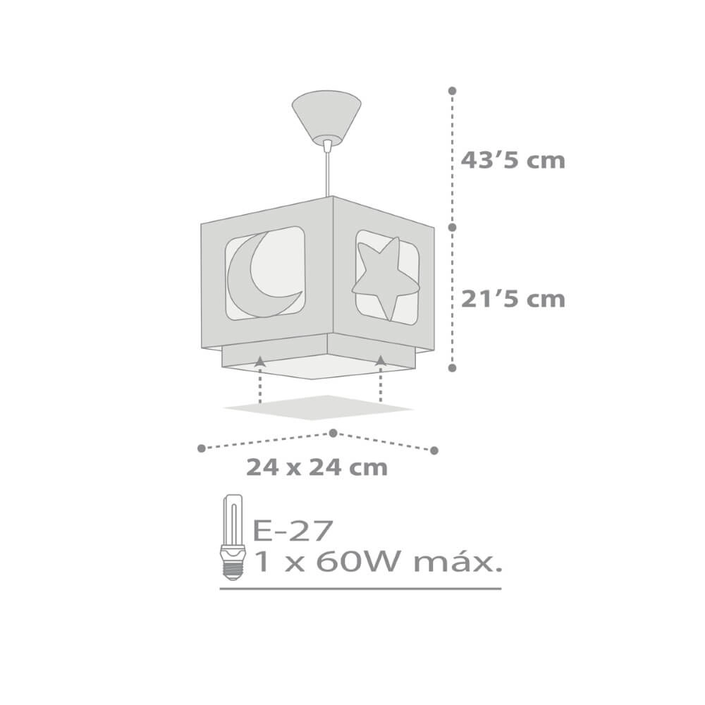 Lampe suspendue chambre d'enfant Moonlight gris Dalber 8420406801476