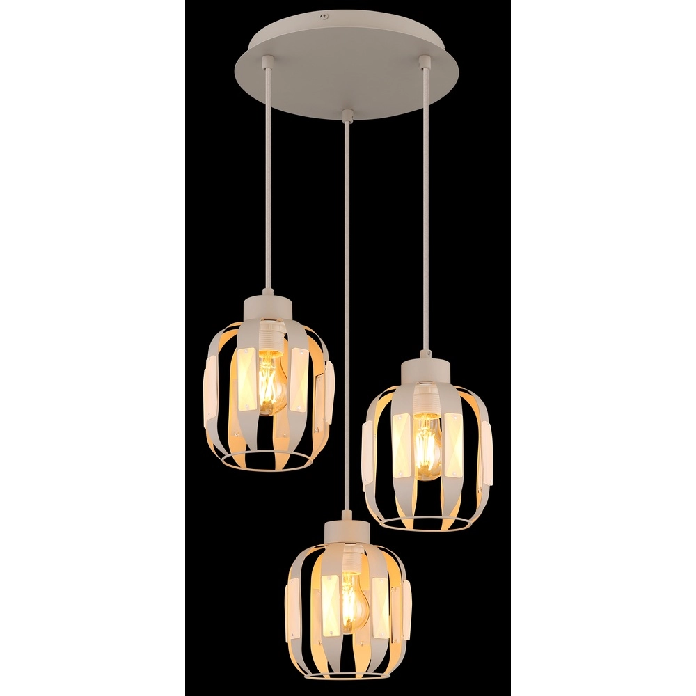Lampe pendante de salle à manger Arlen Brun sable clair à 3 Globo 9007371583560