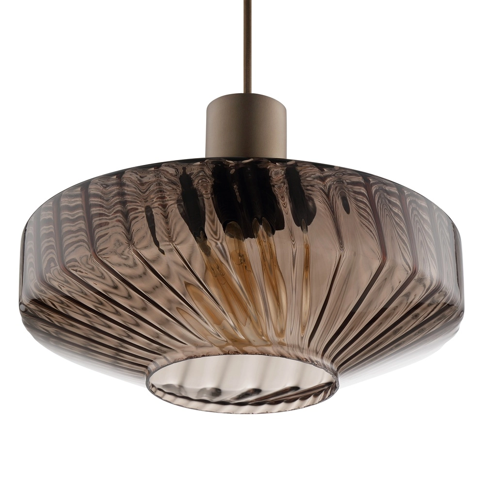 Lampe pendante unique Lyn brun café Ø 28cm Brilliant 4004353476990