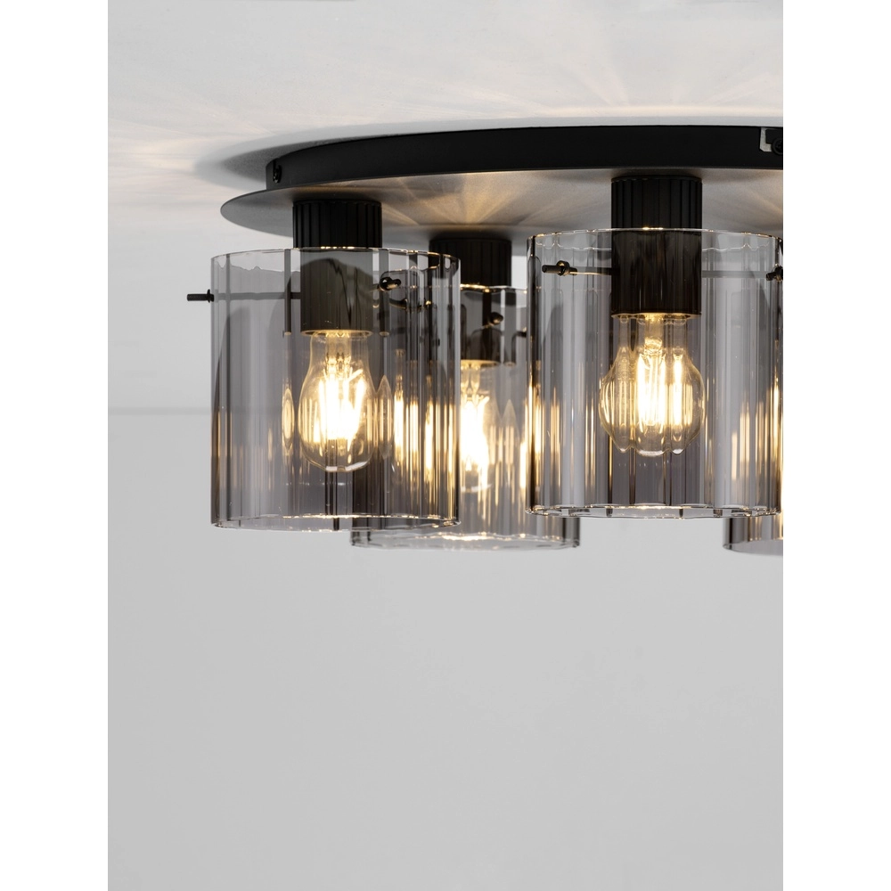 Plafonnier design Mirbi 5 lumières noir Lyora 5212017468468