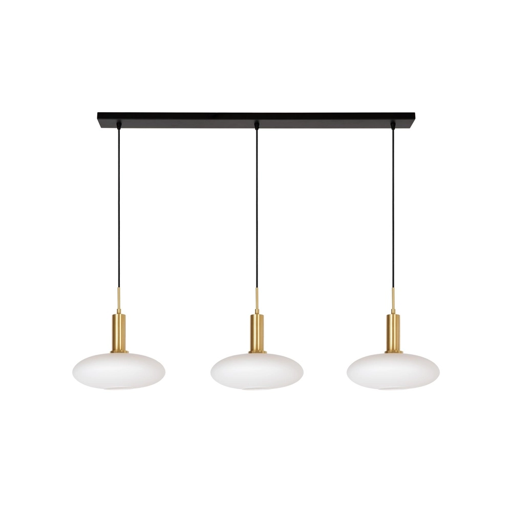 Lampe pendante de conception Singala Or droit à trois lumières avec blanc