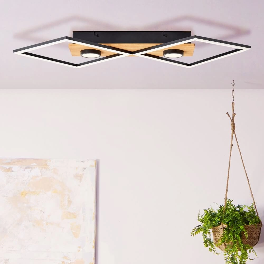 Plafonnier LED en bois Woodbridge M Brilliant 4004353409707
