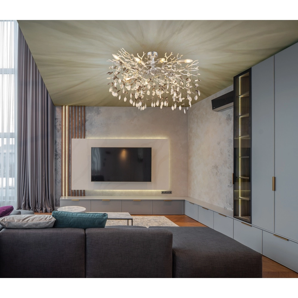 Lampe de plafond Queena Gris argenté Globo 9007371533657