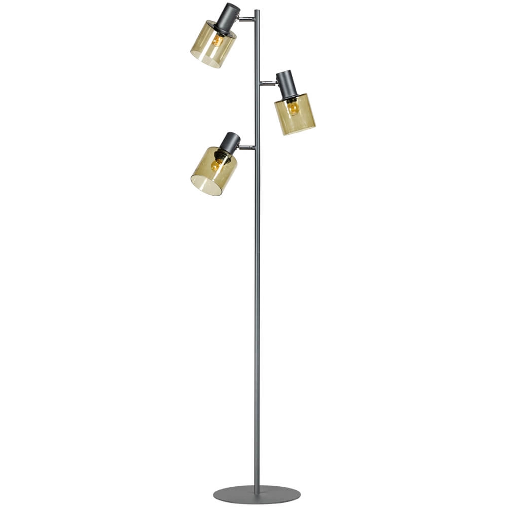 Lampadaire en verre Sledge Glass 3 lumières noir avec verre doré Lampadaire en verre Sledge Glass 3 lumières noir avec verre doré