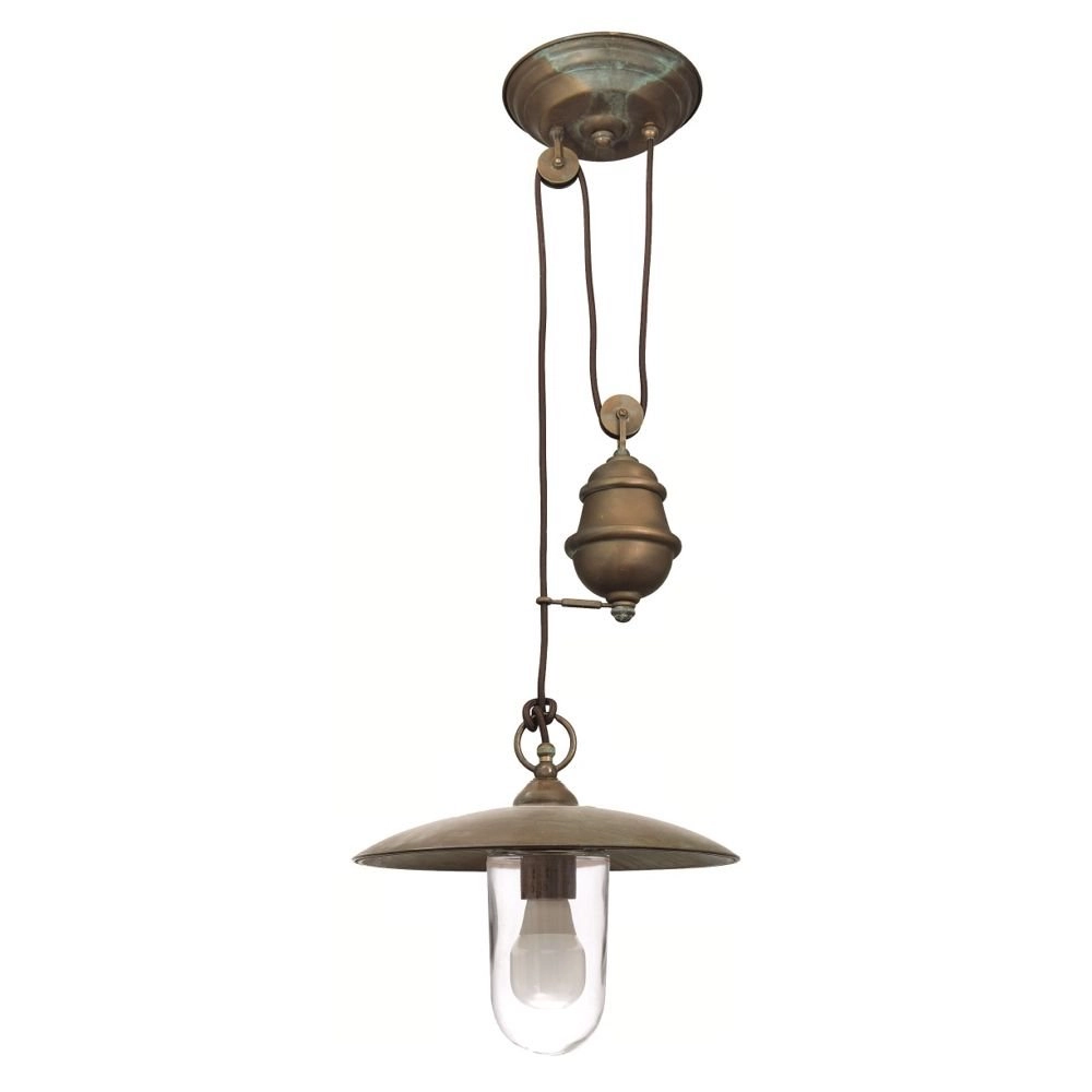 Lampe suspendue de porche Veranda 2 32cm marron cuivré