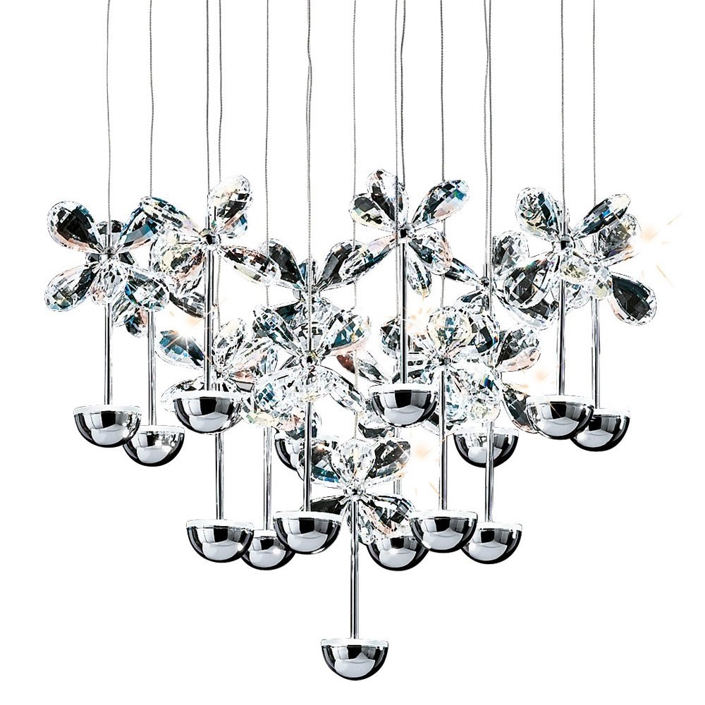 Lampe à suspension Pianopoli 15 lumières 50cm gris Stars of Light 9002759936624