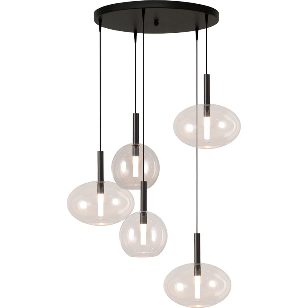 Lampe pendante 5L vide Lido avec du verre transparent