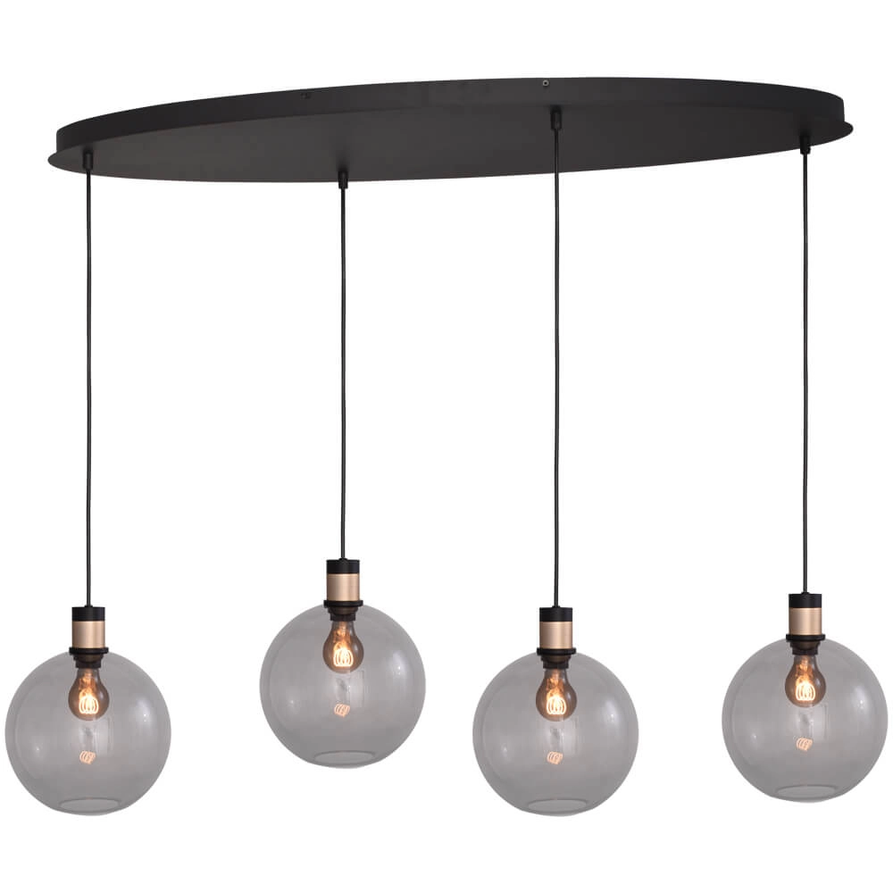 Lampe suspendue Lazise 2 4x Ø 20cm doré avec noir Lampe suspendue Lazise 2 4x Ø 20cm doré avec noir