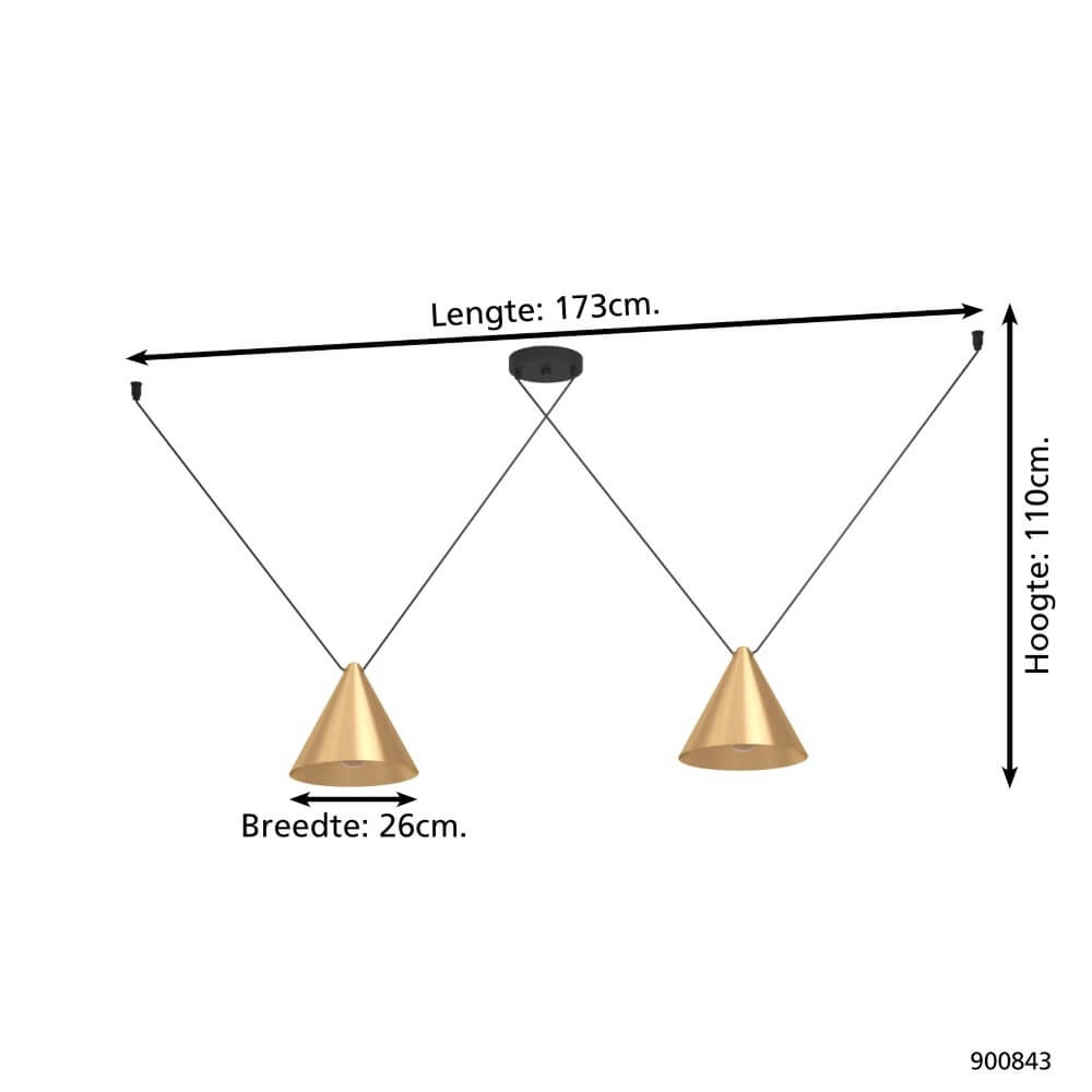 Lampe suspendue dorée Narices 1 Eglo 9008606270286