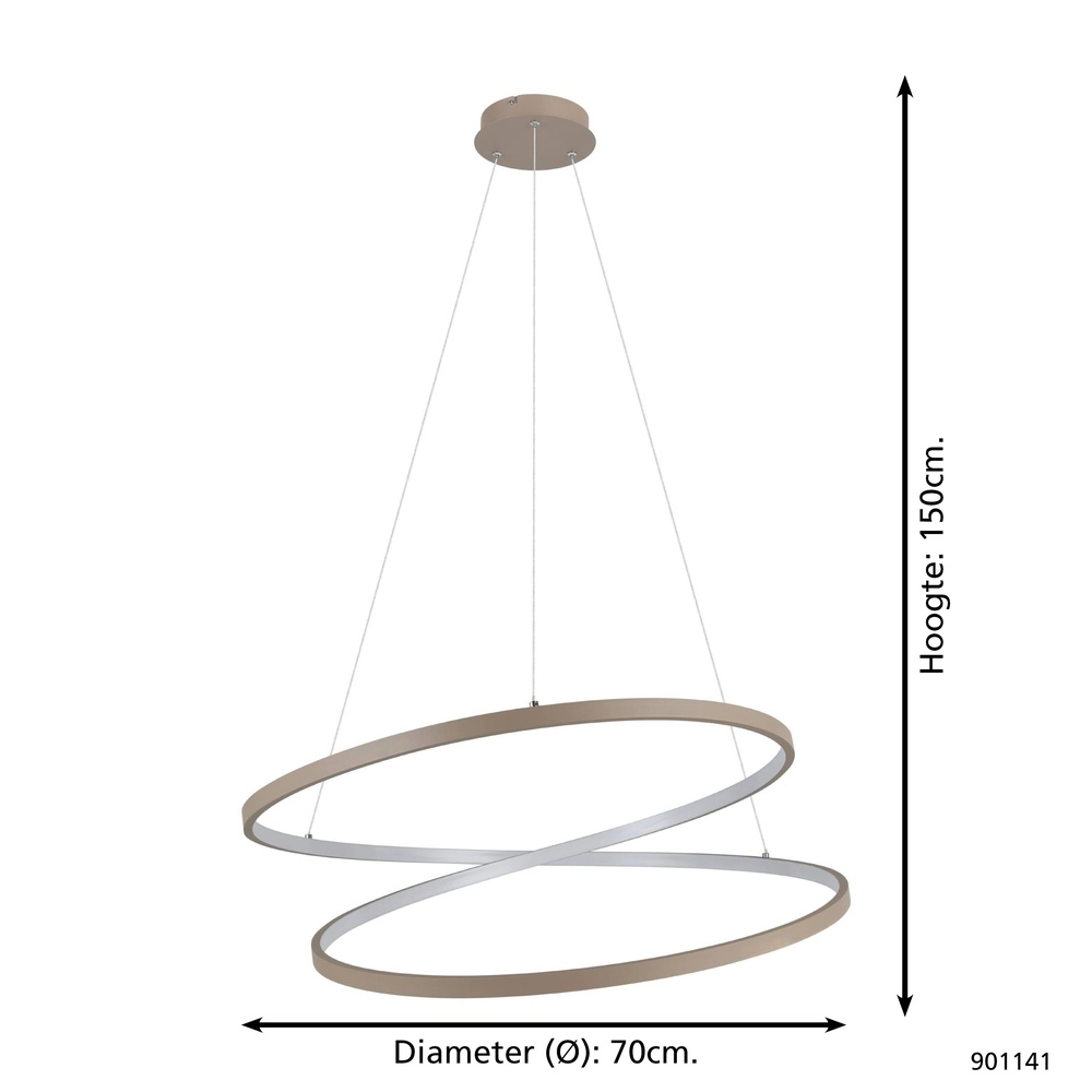 Ø Lumière suspendue LED de 70 cm Ruotale Sable Eglo 9008606303540