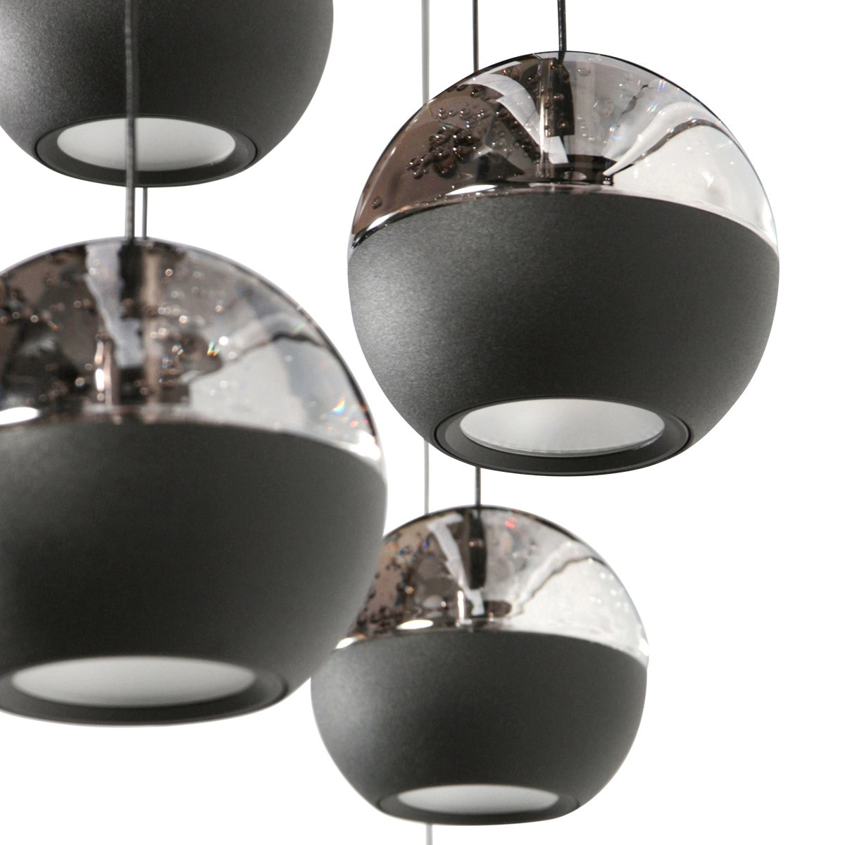 Lampe suspendue de table à manger 115 cm Belluno LED 8 voyants - Noir Steinhauer 8712746184020
