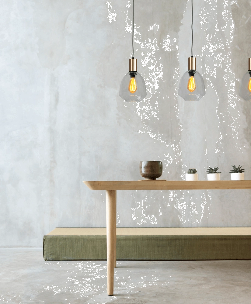 Lampe suspendue 3 lumières - dorée - Porto avec verres transparents Nicolette Masterlight 8718121269689