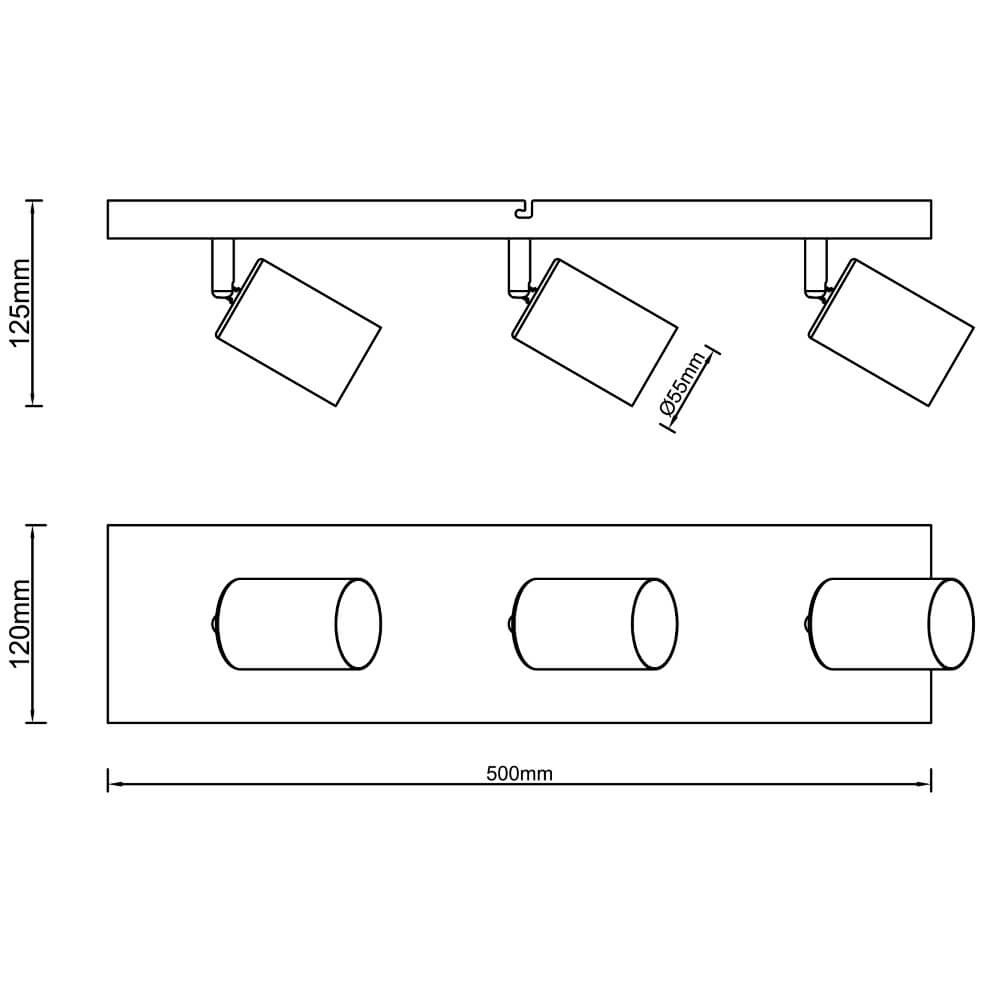 Spot de plafond noir Jello 3 lumières Brilliant 4004353409387