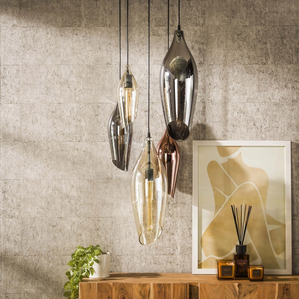 Lampe pendante Vide Cocoon 5x verre coloré Lyora 8716803511910