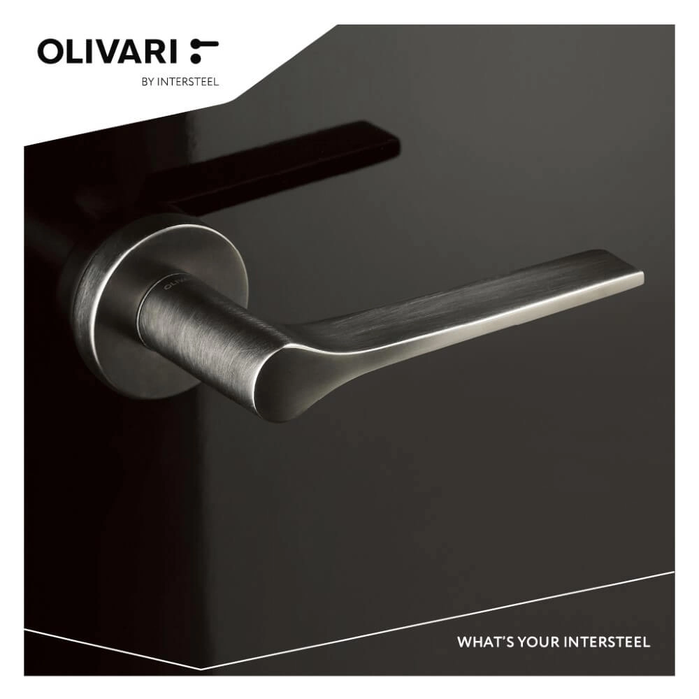 Poignée de porte design Lama L acier inoxydable mat Olivari 8714186477854