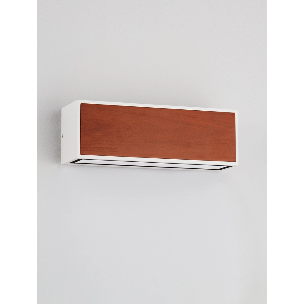 Applique solaire Brown blanc avec du bois Lyora 5212017449467