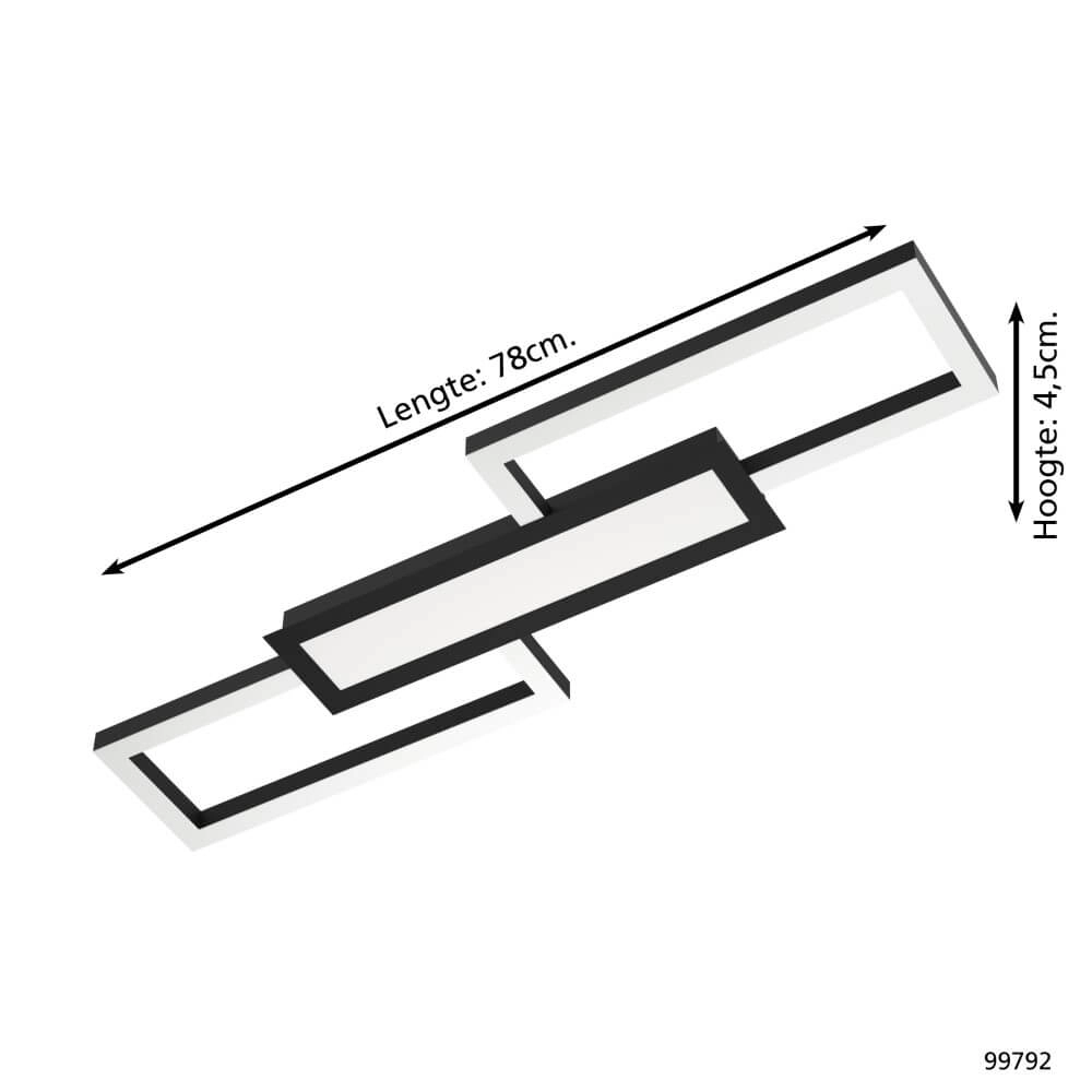Plafonnier LED noir Monirote Eglo 9002759997922