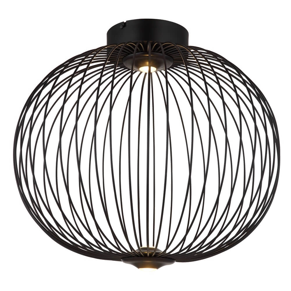 Plafonnier noir Galway cage simple Ø 50cm Plafonnier noir Galway cage simple Ø 50cm