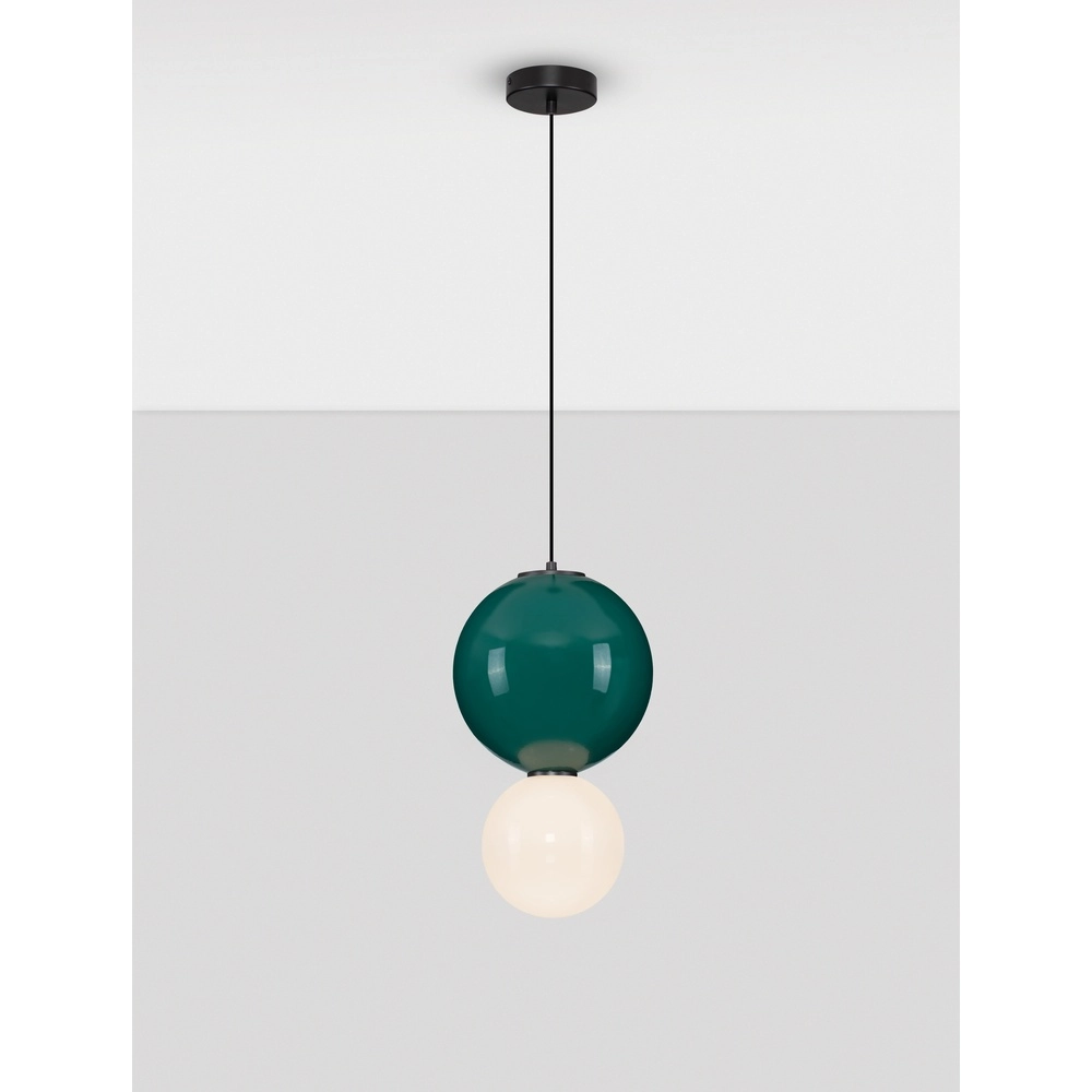 Suspension Noesis Ø 25cm vert avec blanc Lyora 5212017483645