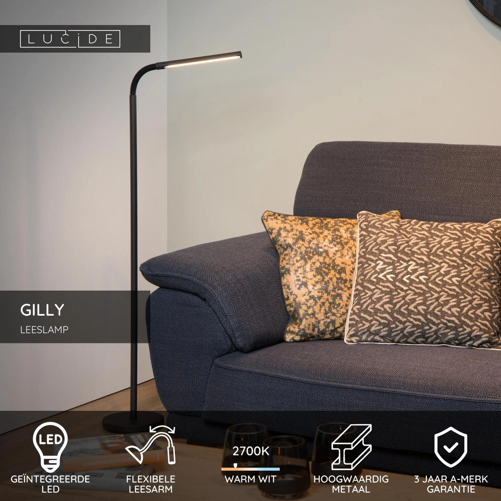 Lampe de lecture de conception Gilly Noir Lucide 5411212361110