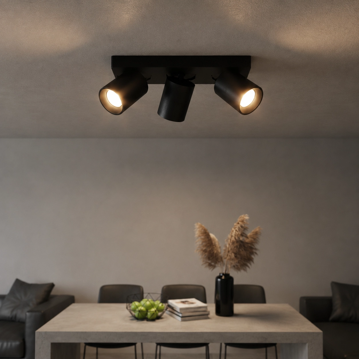 Spot à 3 lumières Megano noir