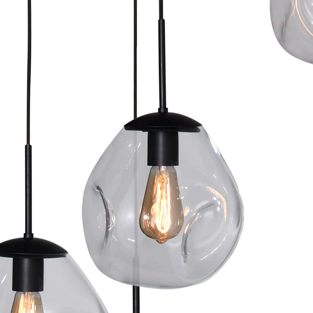 Lampe suspendue Vide Lava 5x verre transparent Ø 24cm Masterlight 8718121286518