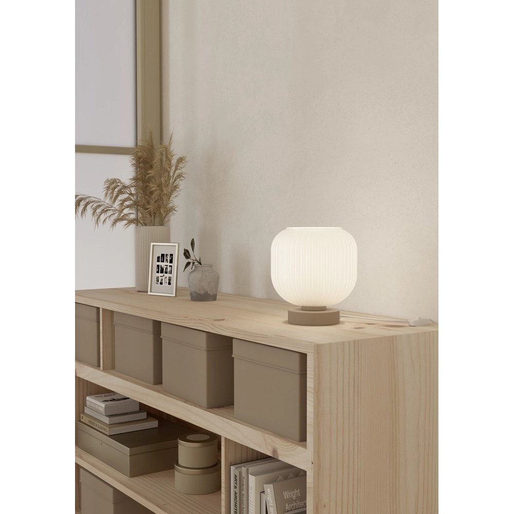 Lampe de table de conception Dasmina brun sable avec du blanc Ø 20 cm Eglo 9008606406388