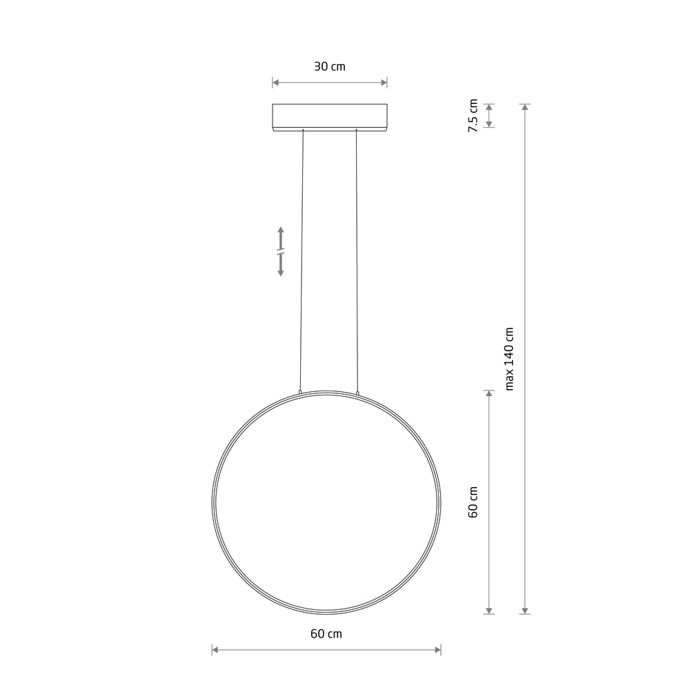 Lampe pendante de conception Circolo Led blanc Ø 60 cm vertical Lyora 5903139116053