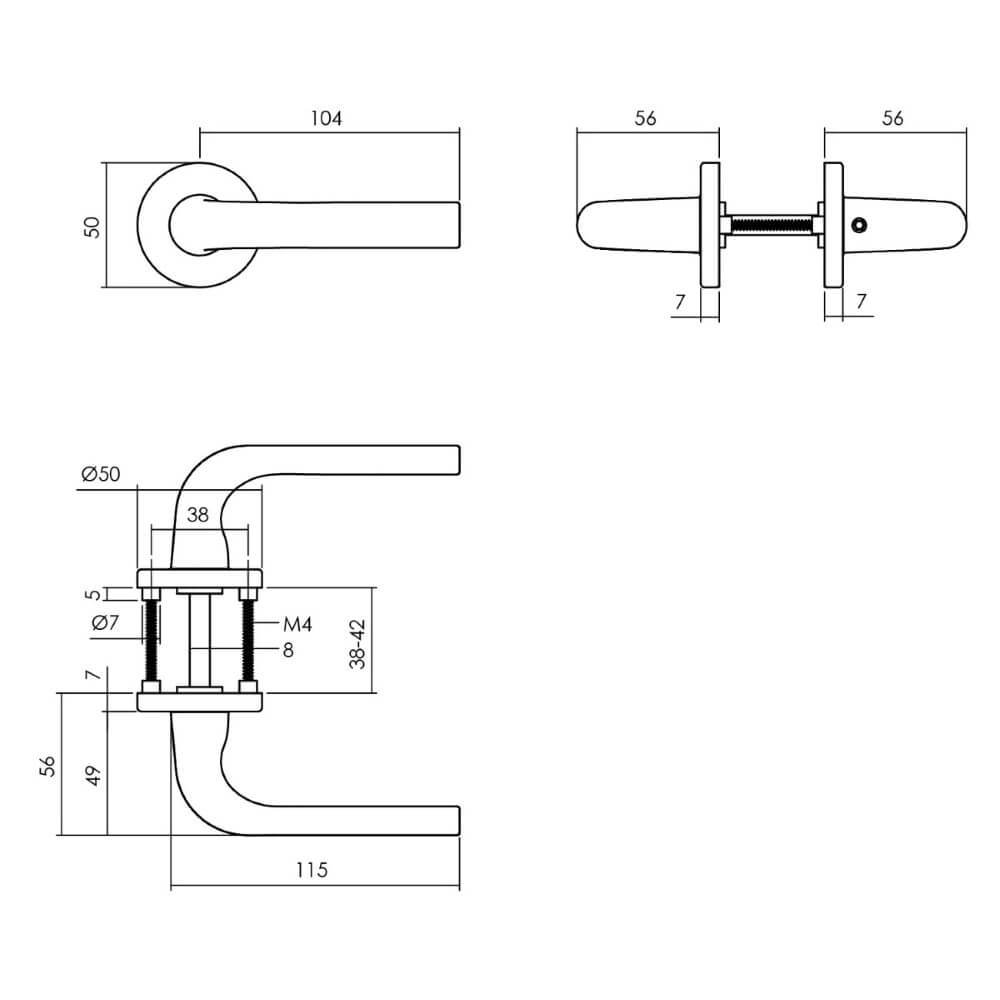 Poignée Eucla aluminium noir Ø 5cm Intersteel 8714186505205