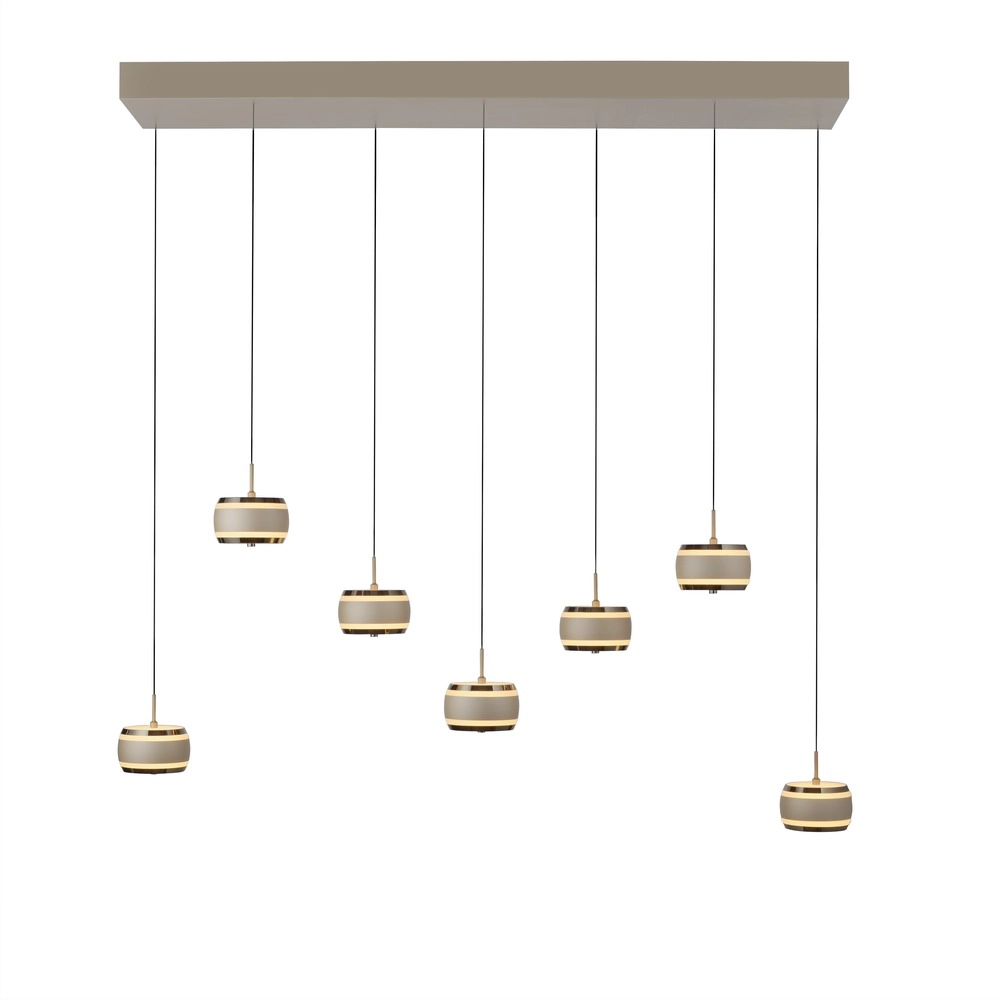 Lampe pendante de table de salle à manger de 7L Pure Falling Rings Bronce Paul Neuhaus 4012248396605