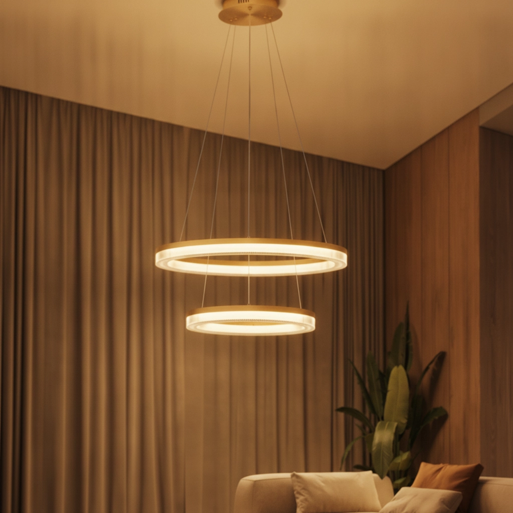 Suspension dorée Luana 2 lumières