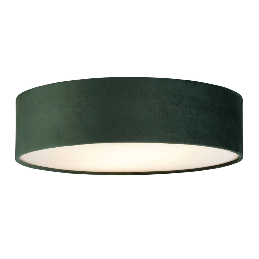 Plafonnier Drum Pleat Velours vert 38cm