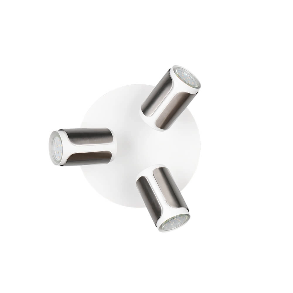 Spot apparent à 3 lumières Gillan nickel avec blanc Trio 4017807640489