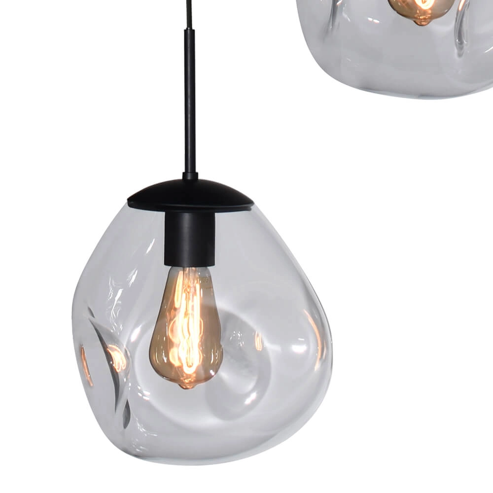 Lampe suspendue Lava 3x verre transparent Ø 24cm Masterlight 8718121286402